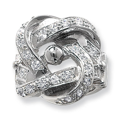 Sterling Silver Large Cubic Zirconia Knot Ring – Hackney Jewellers