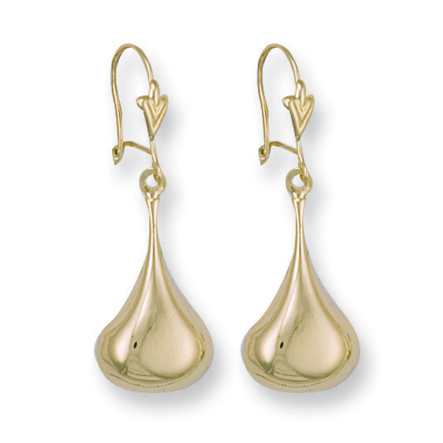 9ct Gold Pear  Drop Earrings