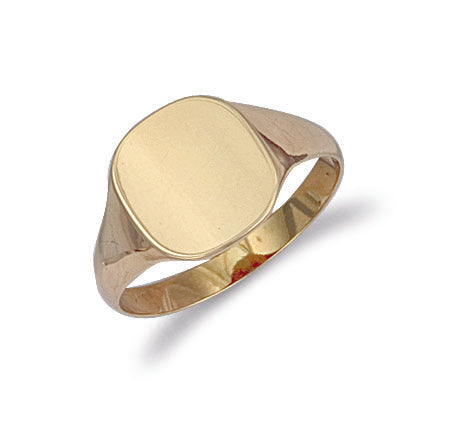 9ct Gold Plain Cushion Shaped Signet Ring