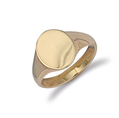 9ct Gold Plain Oval Signet Ring