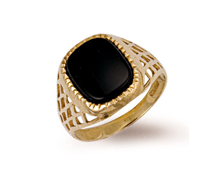 9ct Gold Cushion Shape Onyx Ring