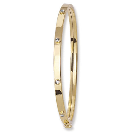 9ct Gold Baby Bangle With Cubic Zirconia's