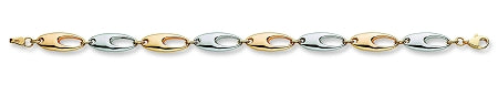  9ct 2 Colour Gold Fancy Link Bracelet