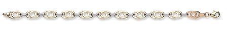  9ct  2 Coloured Gold Ladies Bracelet