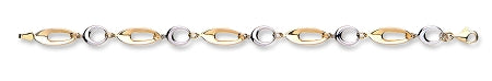  9ct  2 Colour Gold Fancy Link Bracelet