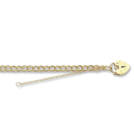  9ct Gold Double Link Charm Bracelet