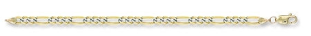  9ct Gold 2 Colour Babies Figaro Bracelet
