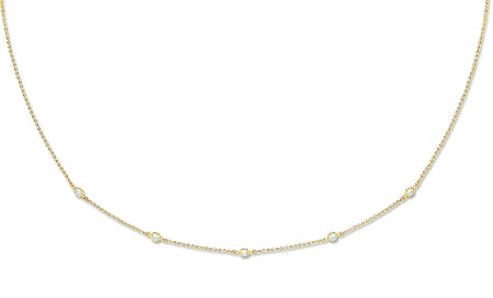  9ct Gold 18" Chain With Cubic Zirconia's