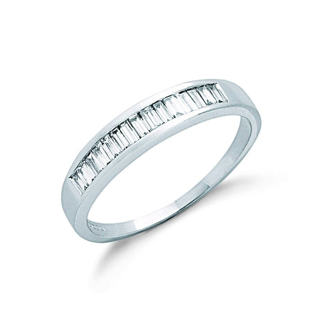 9ct White Gold Baguette Cut Diamond Eternity Ring