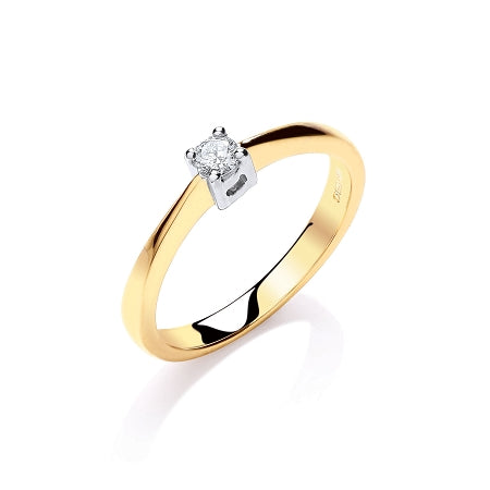 9ct Gold Solitaire Diamond Ring