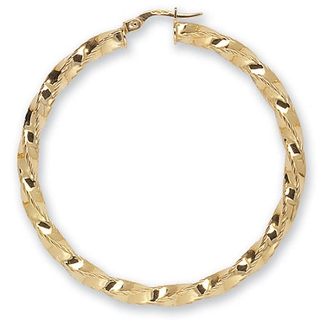 9ct Gold Twist Hoop Earrings