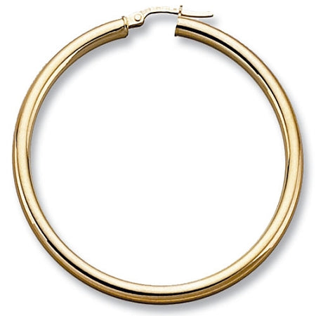 9ct Gold Plain Hoop Earrings