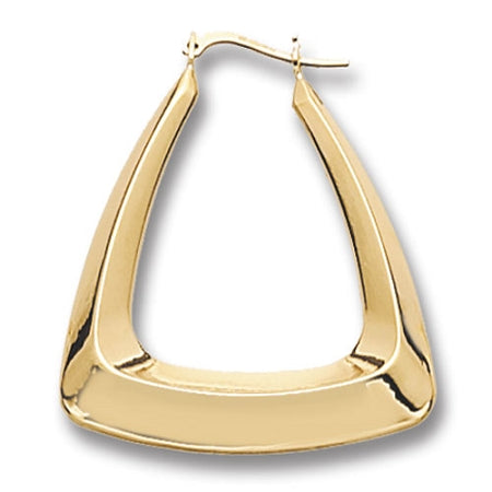 9ct Gold Plain Triangle Creole Earrings