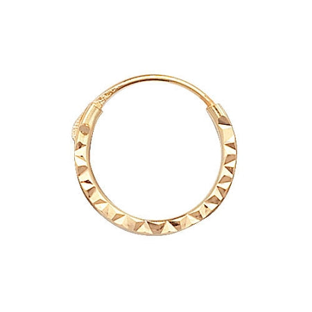 9ct Gold diamond Cut hinged Sleepers