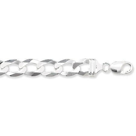 Sterling Silver Gents  Flat Open Curb Bracelet