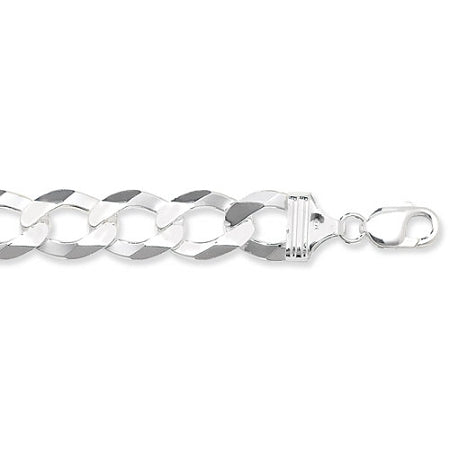 Sterling Silver Gents Flat Open Curb Bracelet