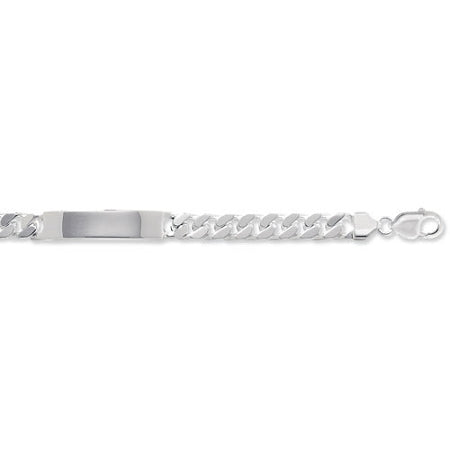 Sterling Silver Solid ID Curb Bracelet