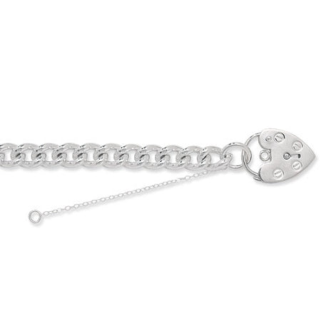 Sterling Silver Solid Charm Bracelet