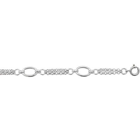 Sterling Silver Fancy Ladies Bracelet