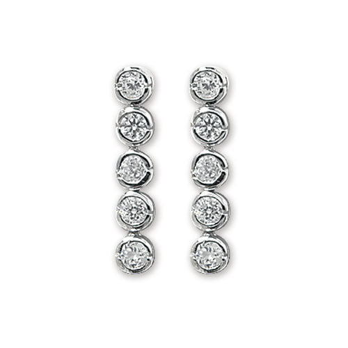 Sterling Silver Cubic Zirconia's Drop Earrings