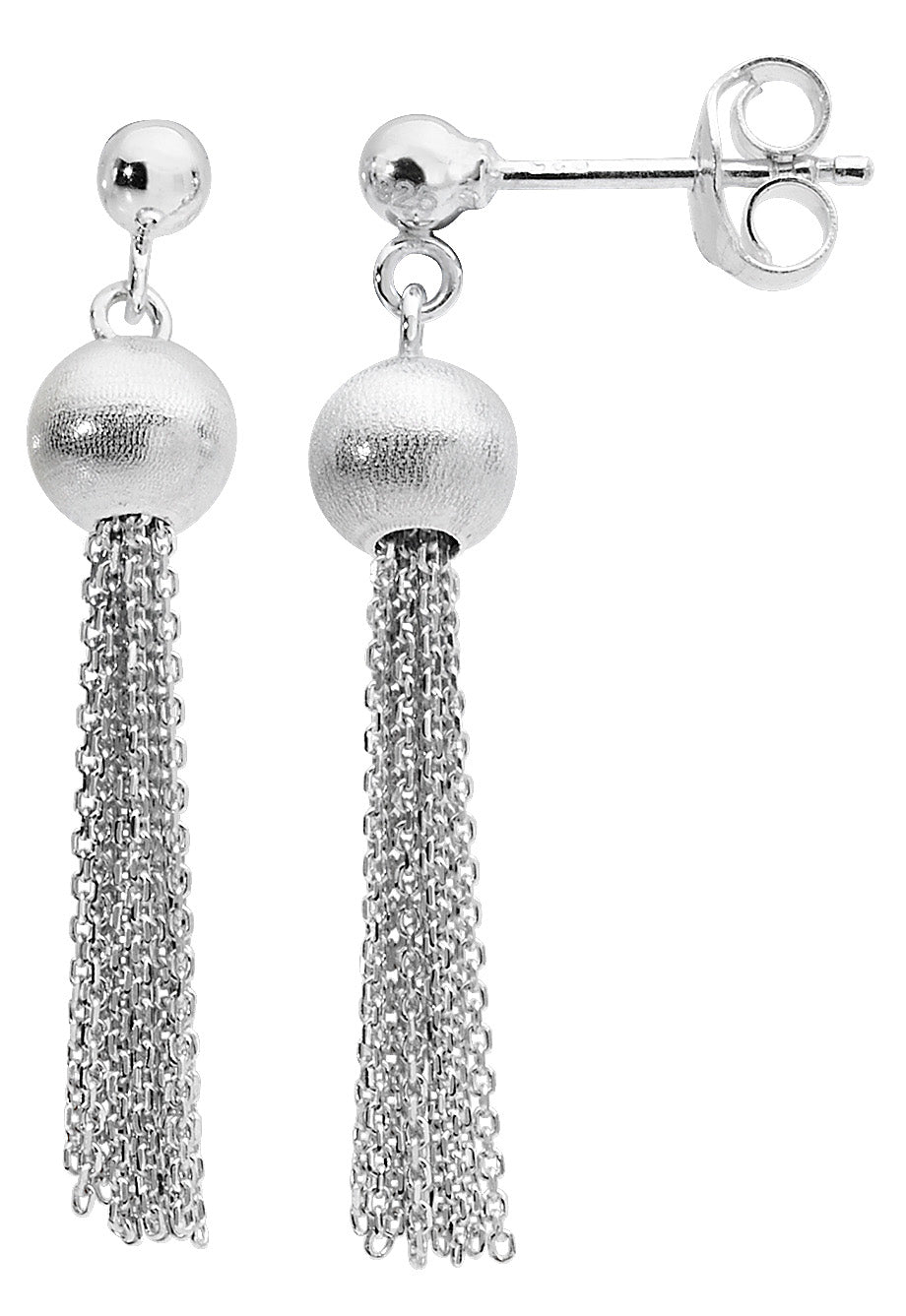 Sterling Silver Tassel Drop Earrings