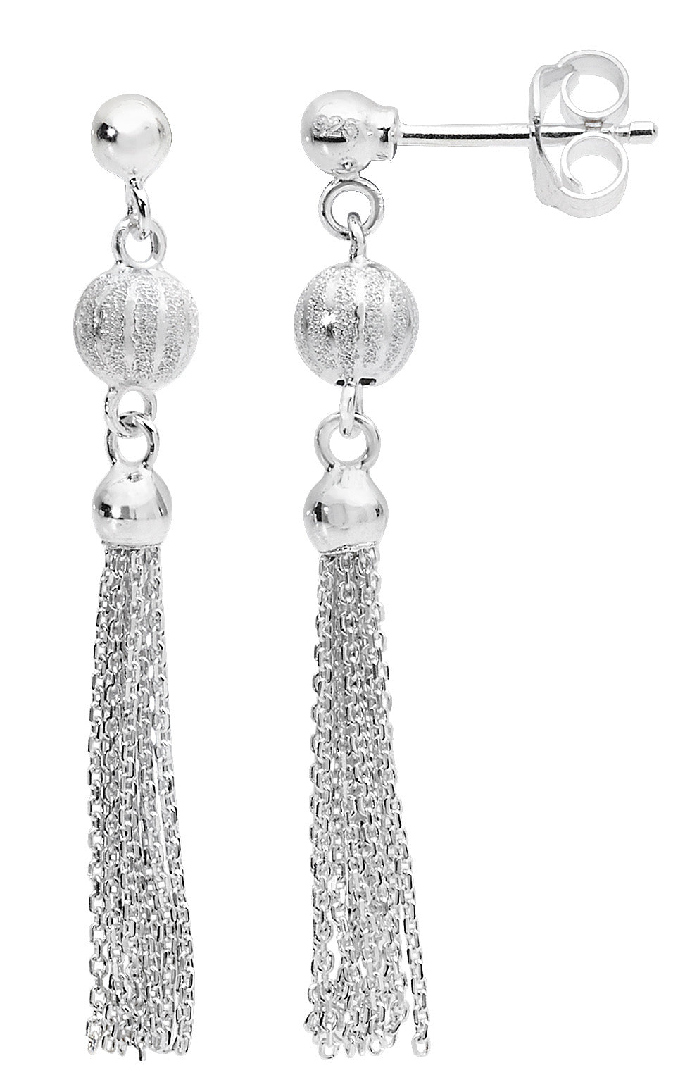 Sterling Silver Tassel Drop Earrings
