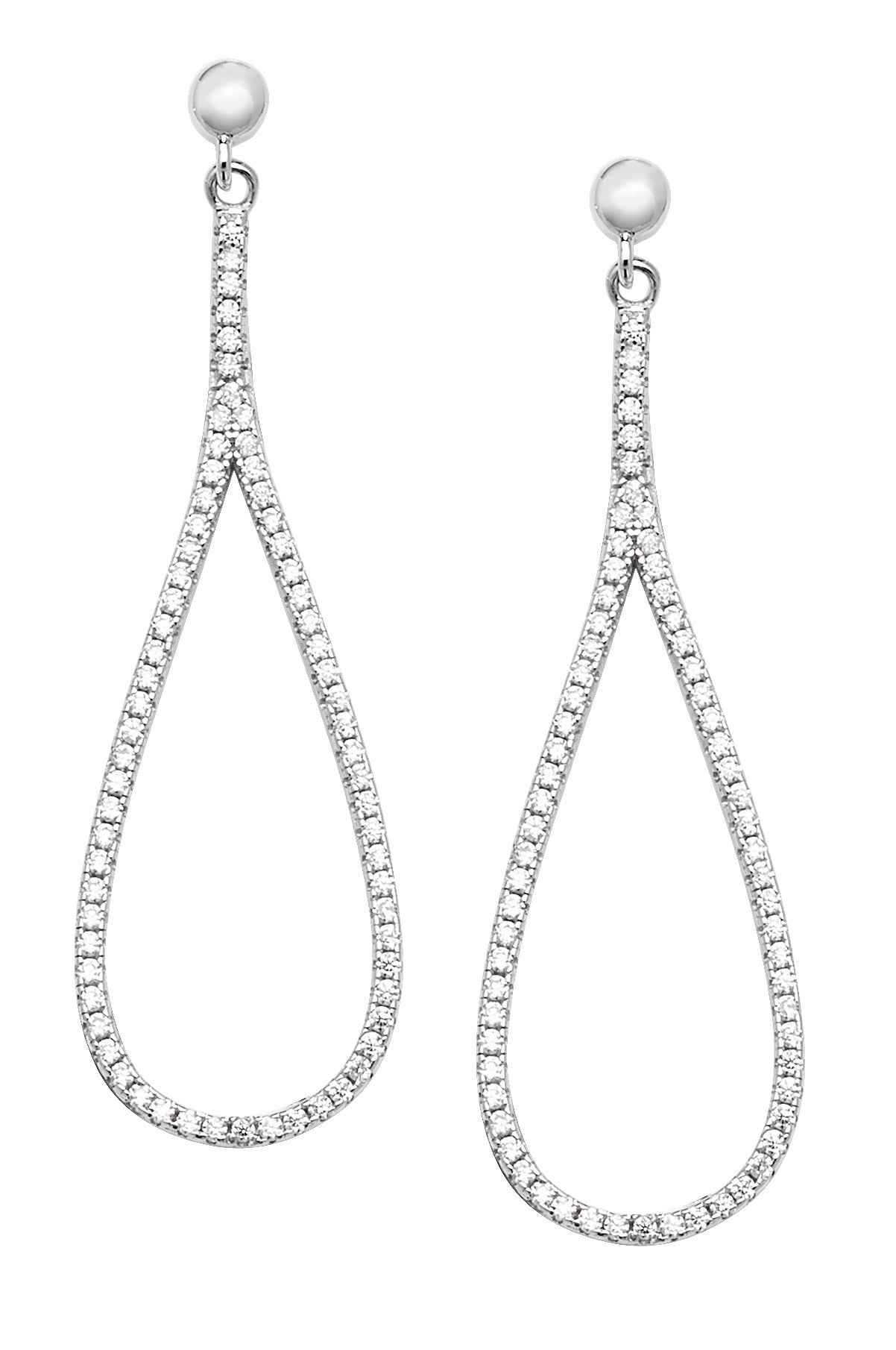 Sterling Silver Cubic Zirconia Drop Earrings
