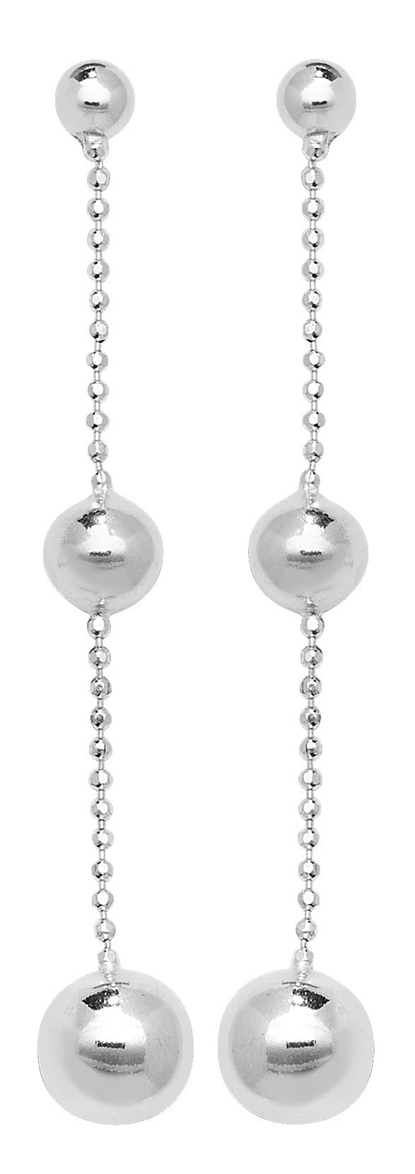 Sterling Silver Balls Drop Earrings