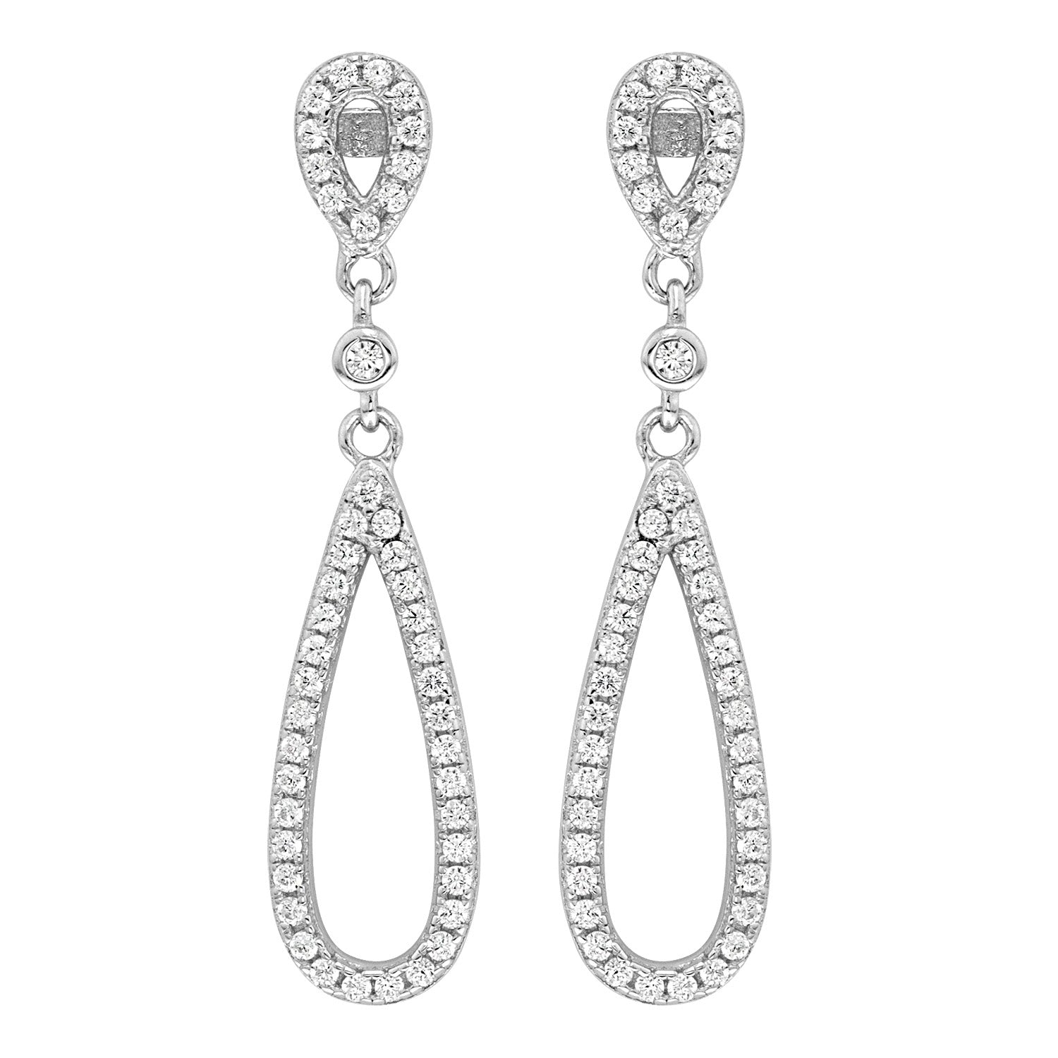 Sterling Silver Cubic Zirconia Drop Earrings