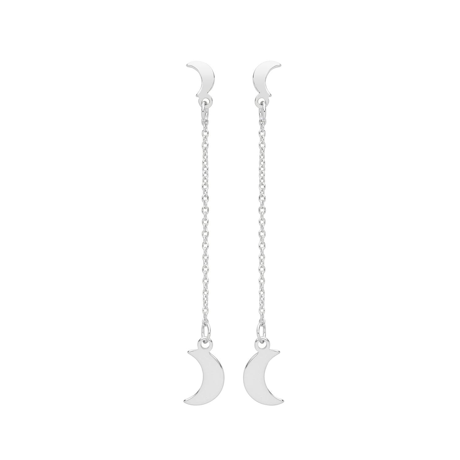 Sterling Silver Moon Drop Earrings
