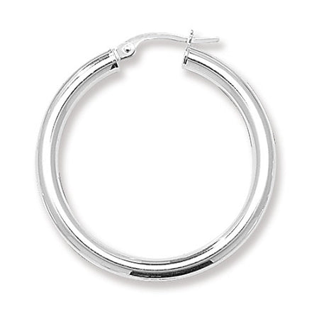 Sterling Silver Plain Hoop Earrings