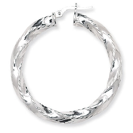 Sterling Silver Twist Hoop Earrings