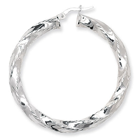 Sterling Silver Twist hoop Earrings