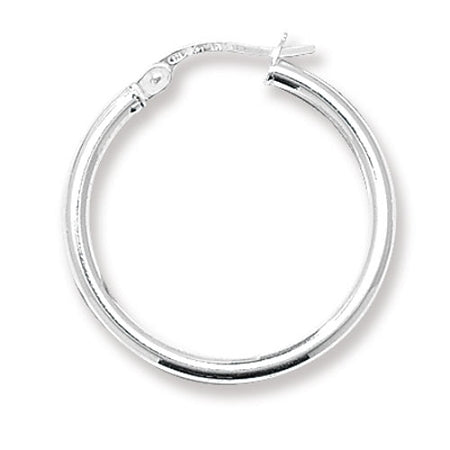 Stylish Silver Plain Hoop Earrings