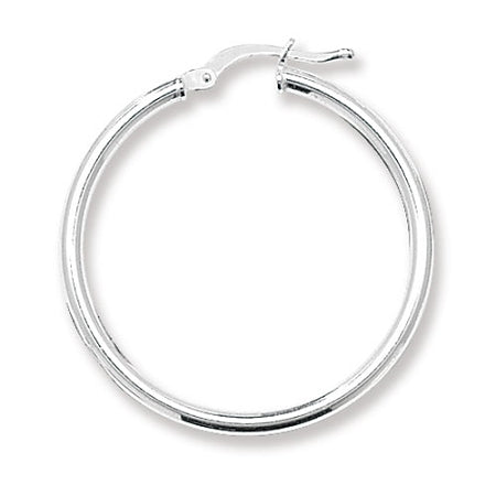 Sterling Silver Plain Hoop Earrings