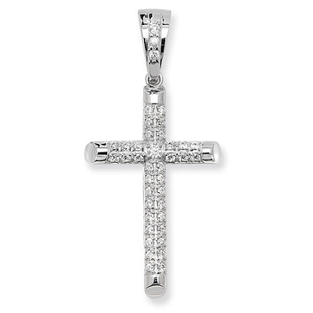 Sterling Silver Cross With Cubic Zirconia's