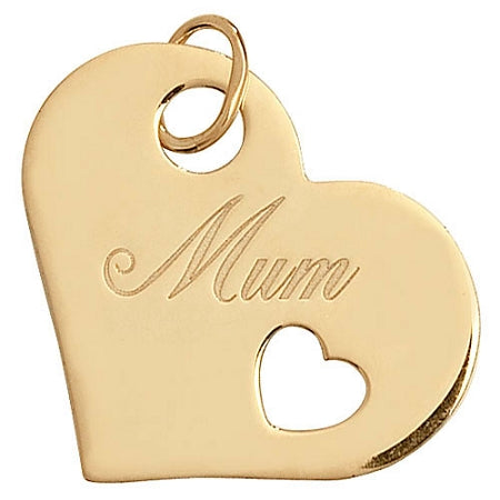 9ct Gold Heart 'Mum' Pendant