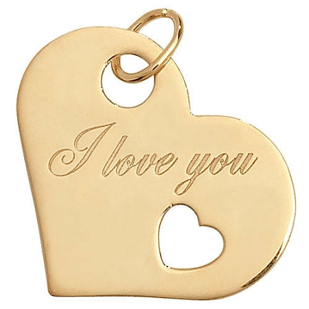9ct Gold 'I Love You' Heart Pendant 