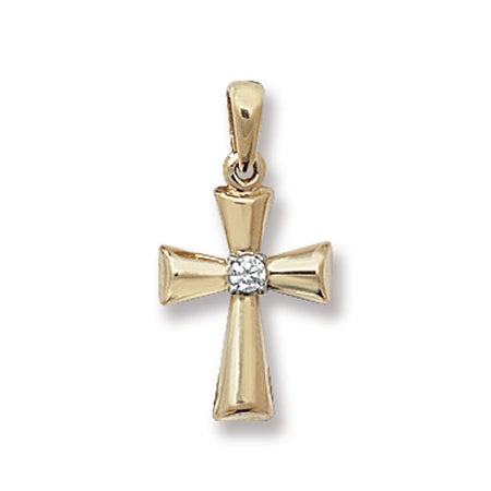9ct Gold Cross With Cubic Zirconia
