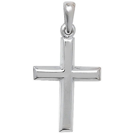 9ct White Gold Plain Cross