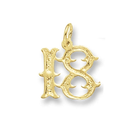 9ct Gold Fancy '18' Pendant