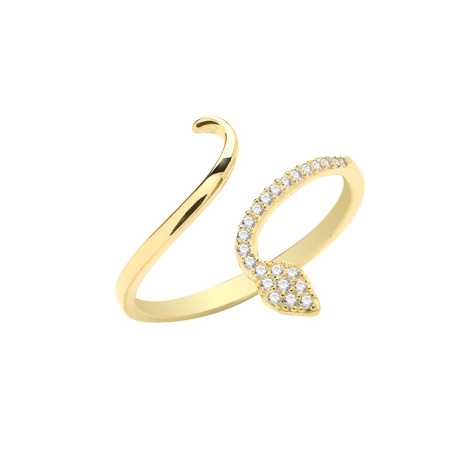 9ct Gold Cubic Snake Wrap Ring