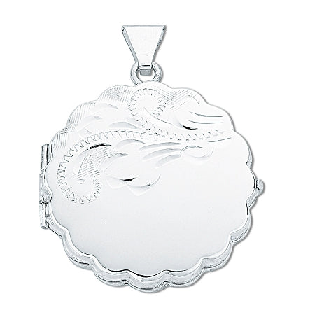 Sterling Silver Round Engraved Locket