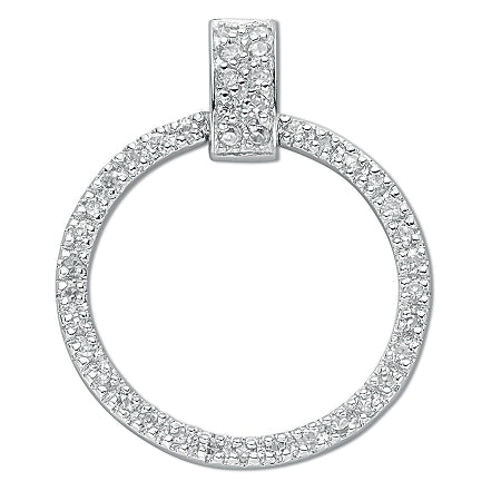 Sterling Silver Cubic Zirconia Hoop Pendant 