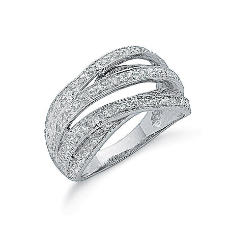 Sterling Silver Ladies Cubic Zirconia Ring