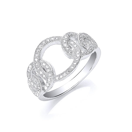Sterling Silver Ladies Cubic Zirconia Ring